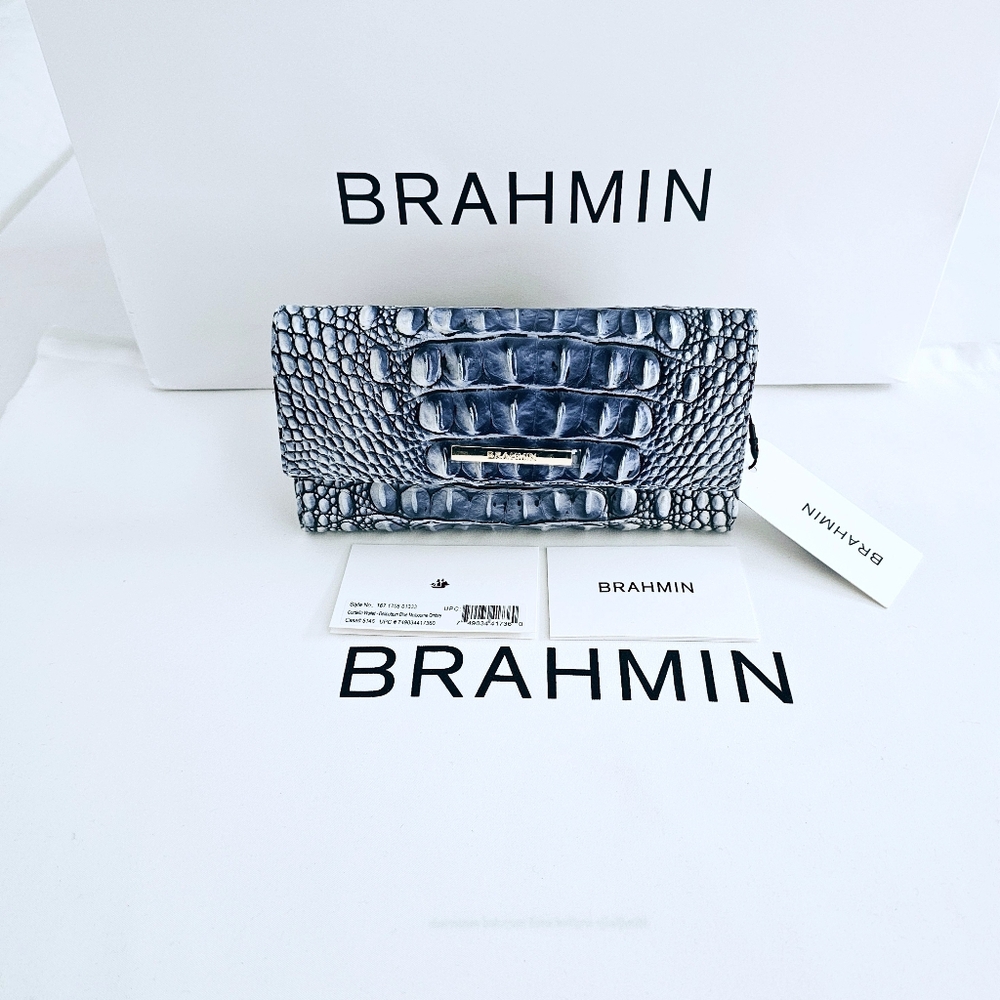 NWT Brahmin BELLBOTTOM BLUE Cordelia Wallet